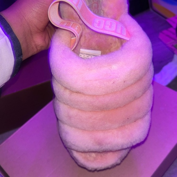 UGG Fluffy Pink Slippers - Picture 5 of 5